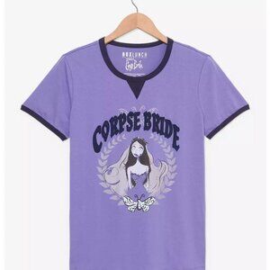 Corpse Bride - Emily Women's T-Shirt with Felt Embroidered Letters - NEW